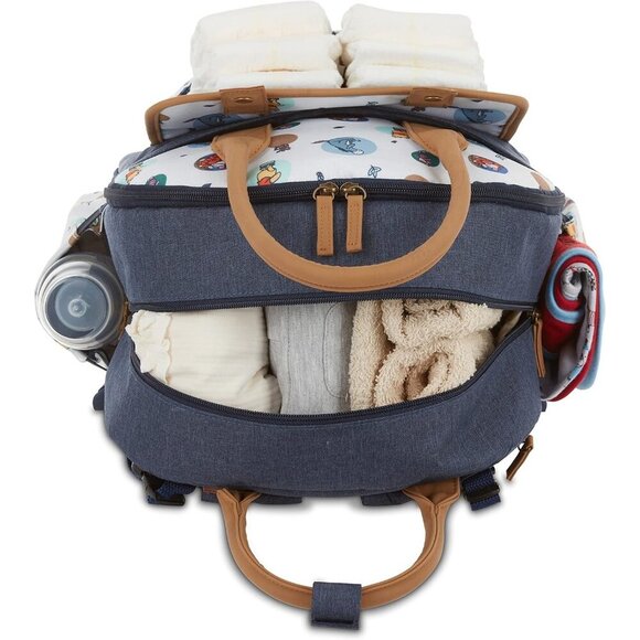 Men\'s Multi Colour Double Handle Bag In Mickey Includes Changing Pad Backpack main image 5